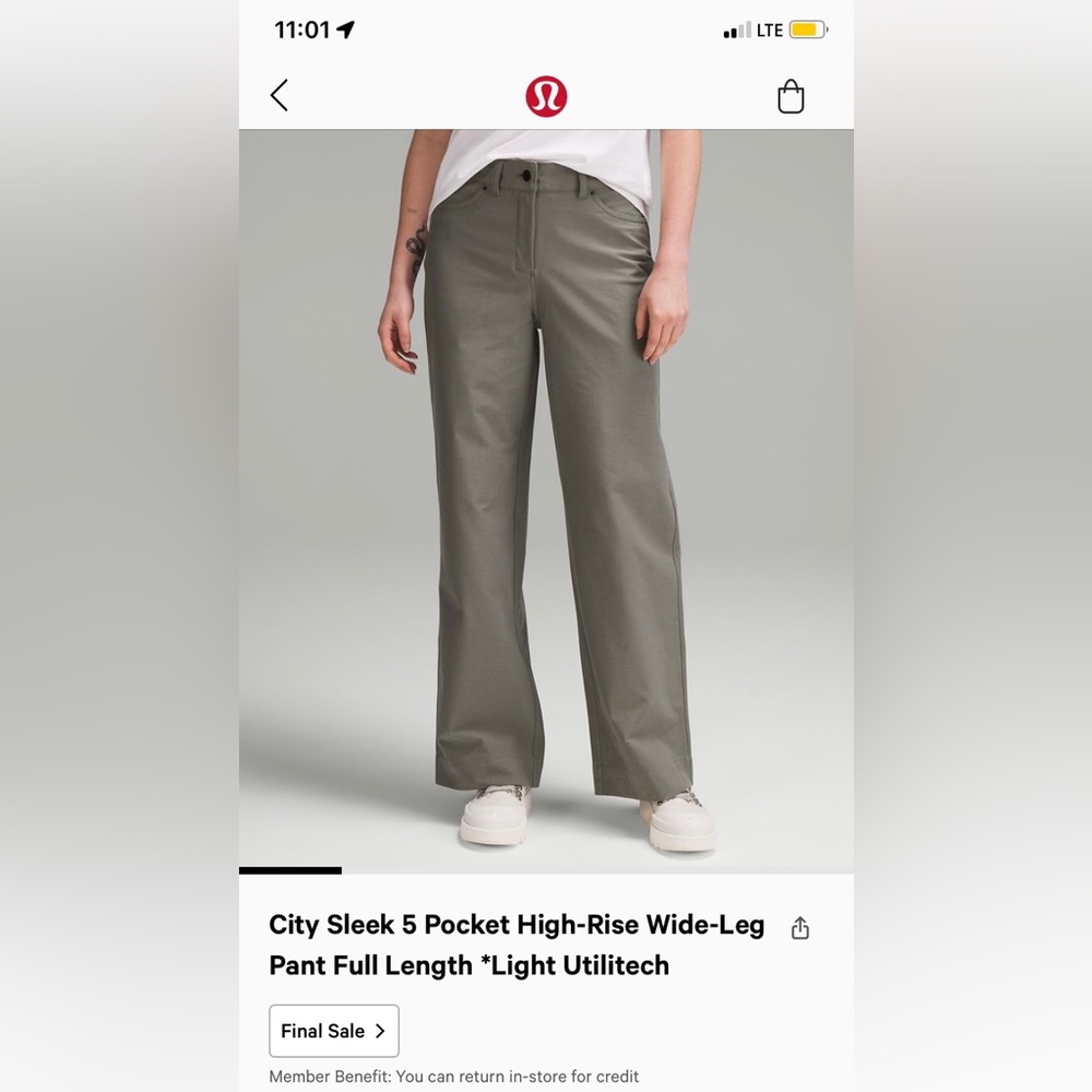 Brand new, never worn City Sleek 5 Pocket High-Rise Wide-Leg Pant